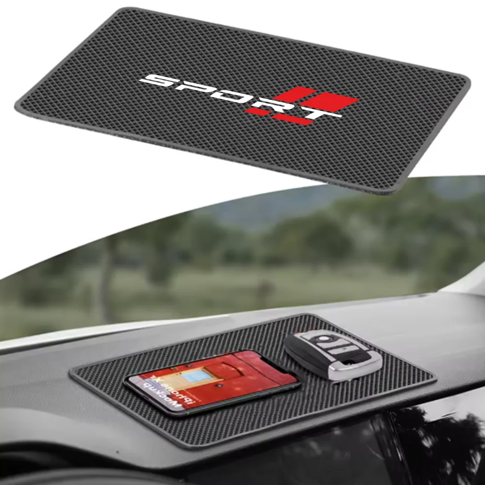 Car Dashboard Non-Slip Silicone Mat, Sporty Red Model, Multifunctional and Universal, Used for Storing Mobile Phones and Keys, Car Interior Accessories