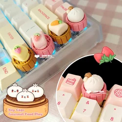 Personality Mechanical Keyboard Gourmet Food Play Keycaps Magnetic Suction Design Office Decompression Cute Cherry Mx Esc Keycap