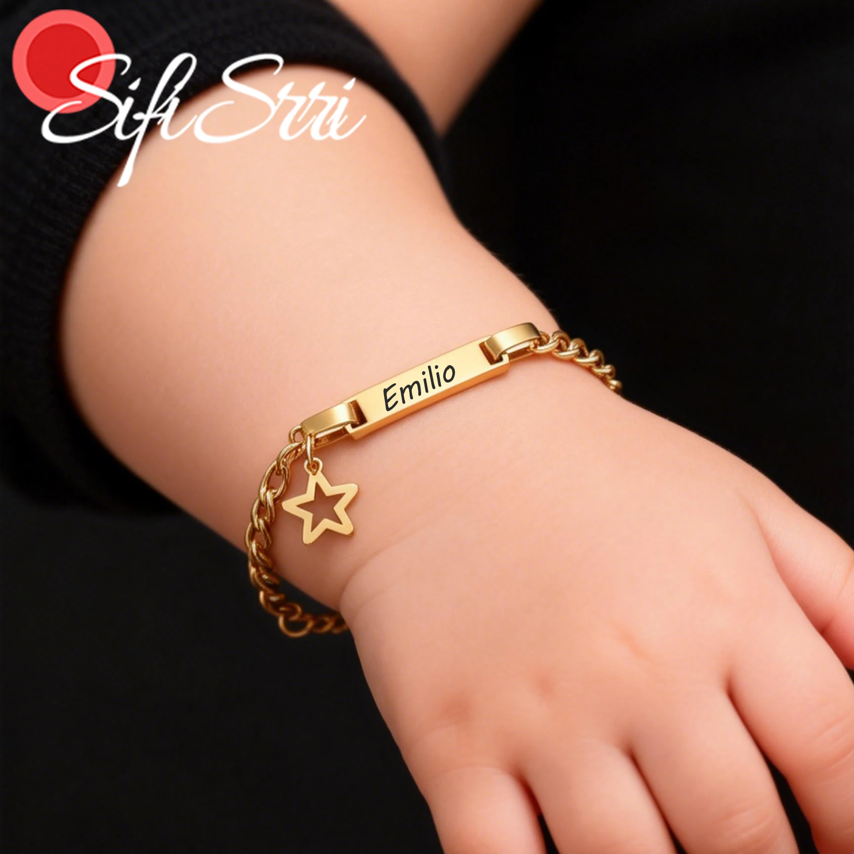 Sifisrri Engrave Name Bracelets For Women Men Butterfly Heart Stainless Steel Jewelry Family Personalized Mother Kids Gift