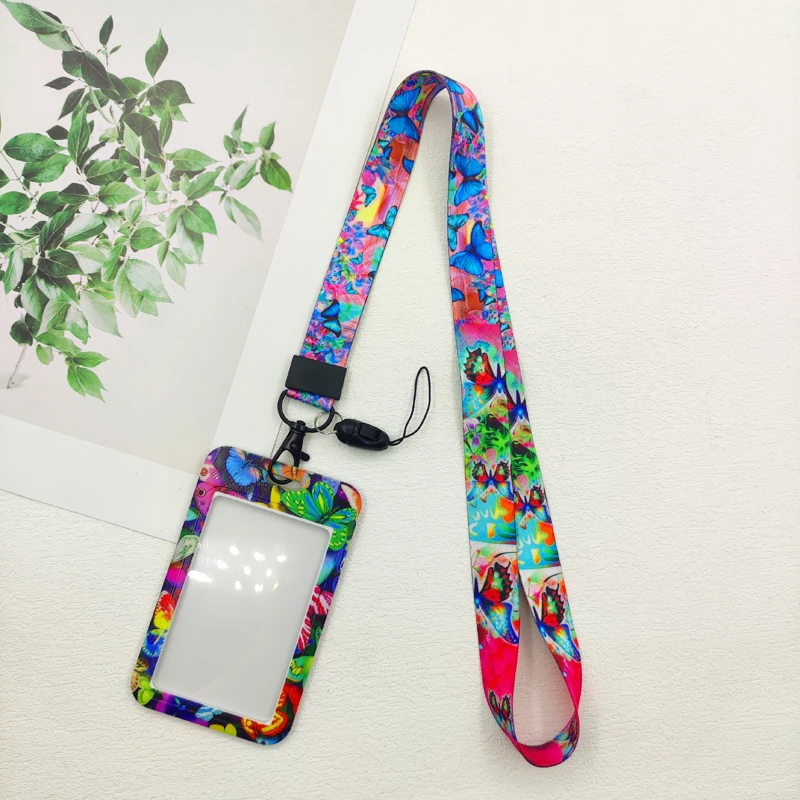 Schmetterling Ausweishalter Lanyards Mädchen Tür Kartenetui Hängendes Seil Frauen Ausweishalter Umhängeband Visitenkarte Geschenk – Detail 6