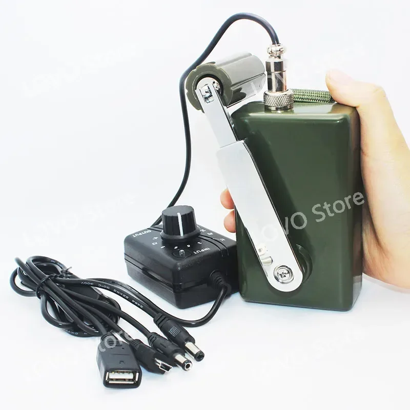 

30W/28V Portable Dynamo Phone Charger Military 30W/0-28V Hand Crank Generator Outdoor Mobile Phone Computer Charging