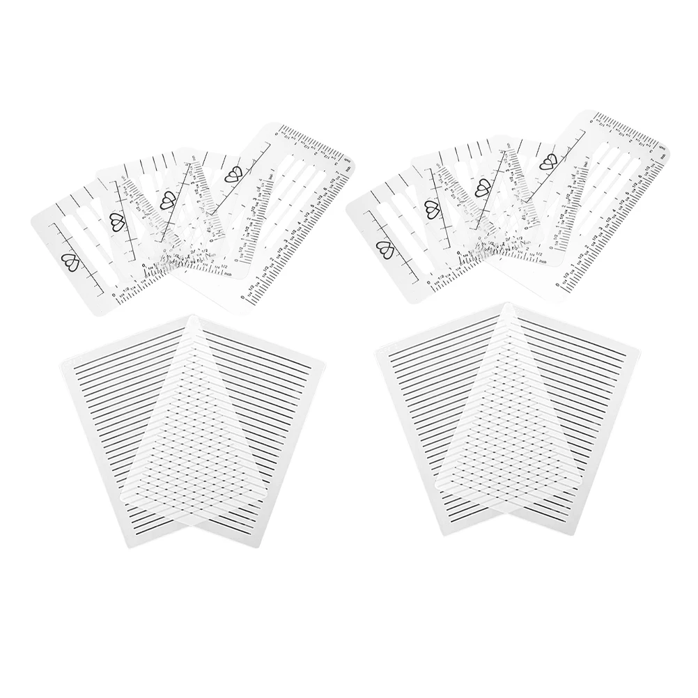 12Pcs Straight Line Stencil Template Plastic Journaling Envelope Addressing Guide Calligraphy Ruler Writing Line Guide