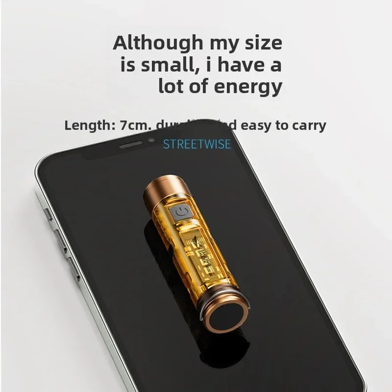 Magnetic Charging Mini LED Protective Flashlight Small Hook Super Bright Long Battery Life Portable Work Light  Outdoor Camping