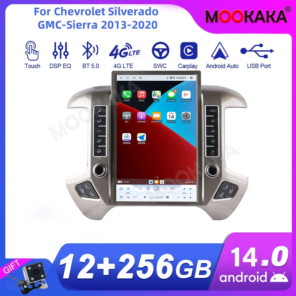 

For Chevrolet Silverado GMC-Sierra 2013-2020 Car Radio Multimedia Player Wireless Carplay Android Auto Autoradio Stereo GPS Navi