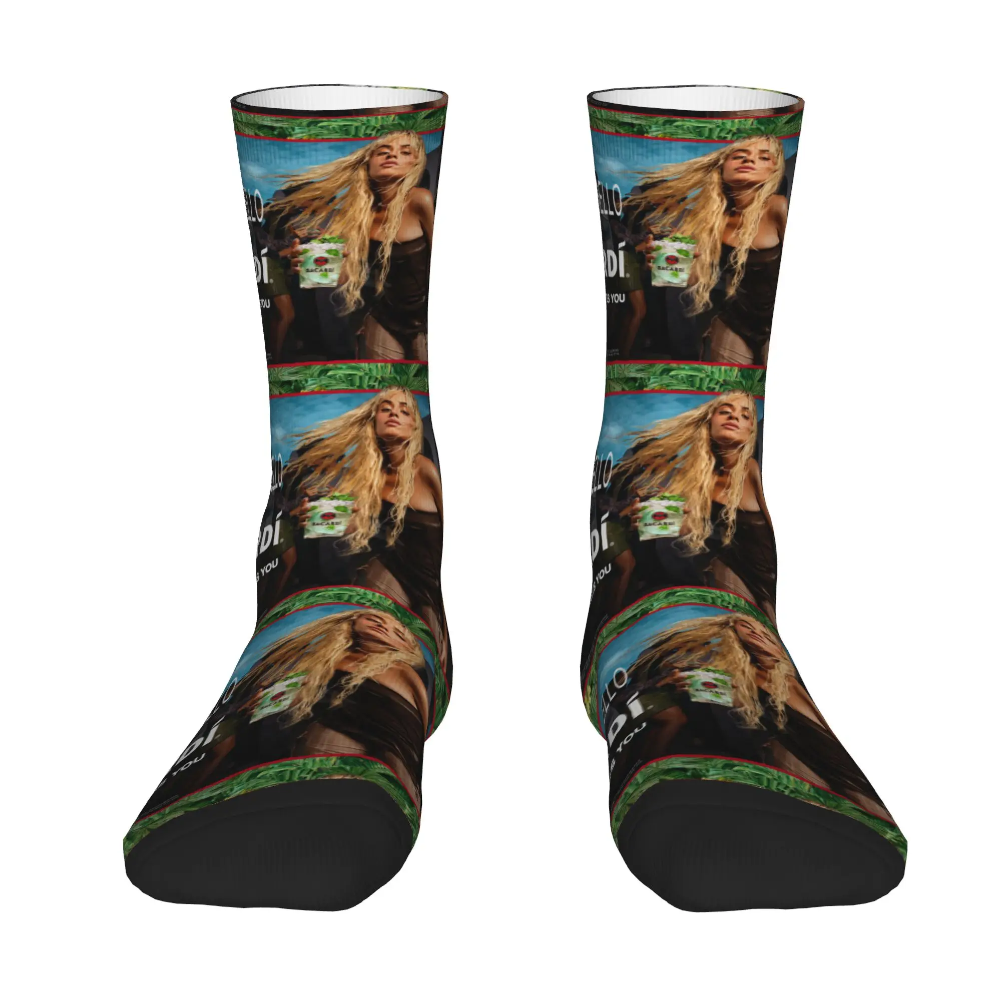 Funny Sock bBacardi bBacardi Guide to Rum Month Vintage Illustration  Hip Hop Seamless Pattern Printed Men Socks Casual Men Sock