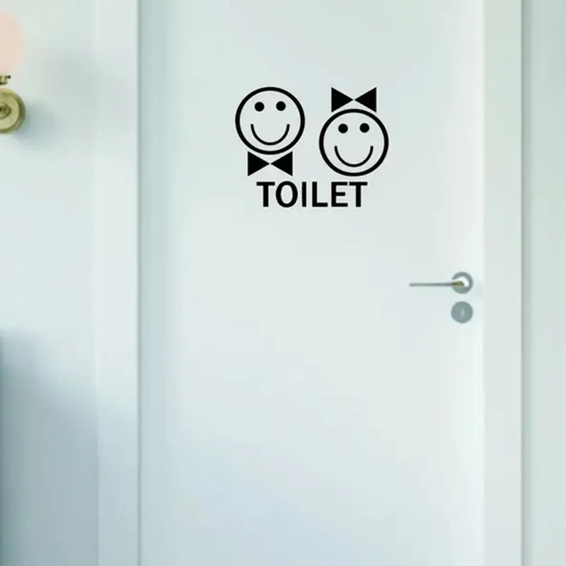 Funny Toilet Sign Stickers, Bright Wall for Home, Cabinet, Door,Refrigerator  Decoration, Vinyl Art Wallpaper,