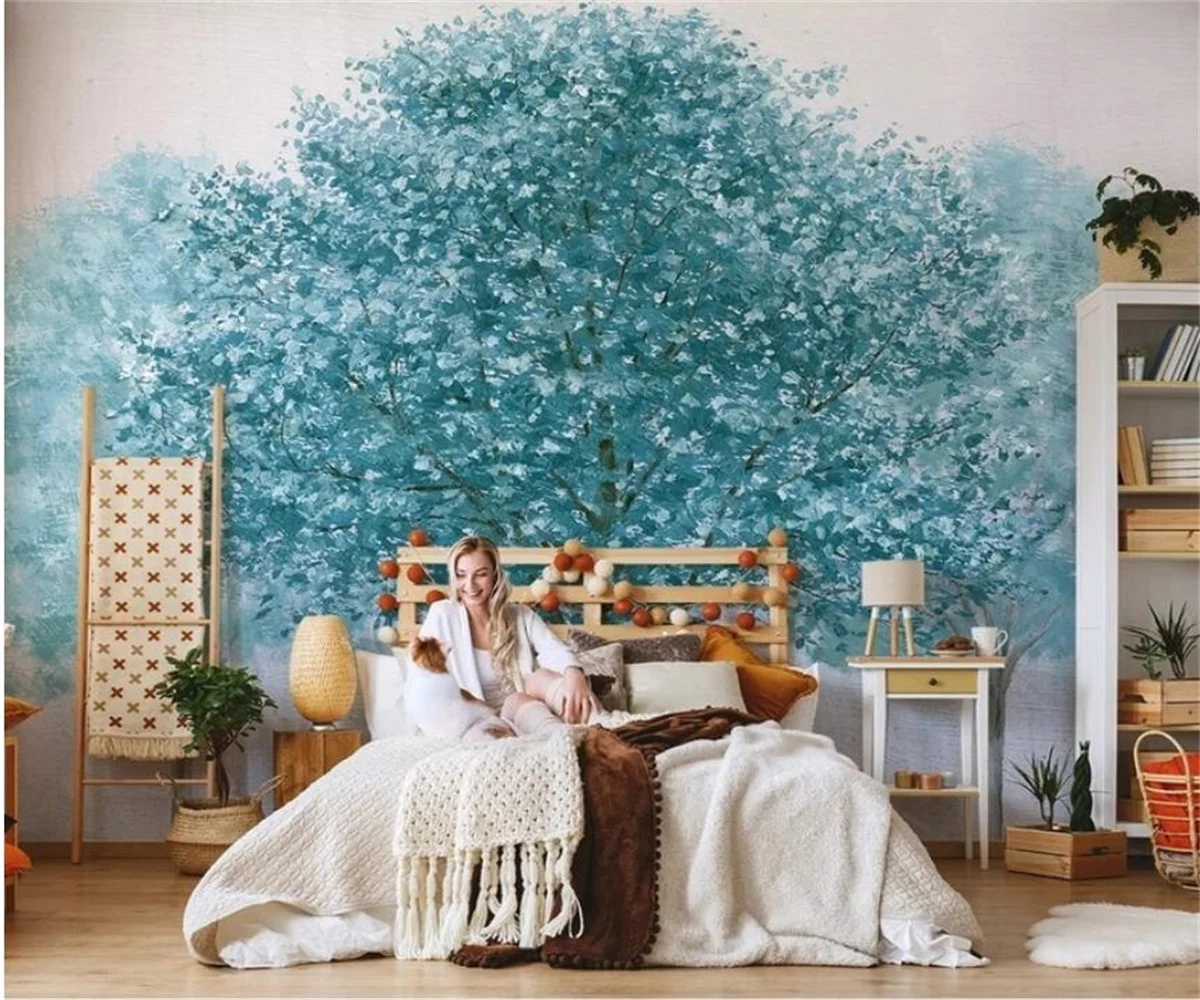 Customized mural Nordic abstract forest living room TV background wallpaper sofa seamless wallpaper papel de parede