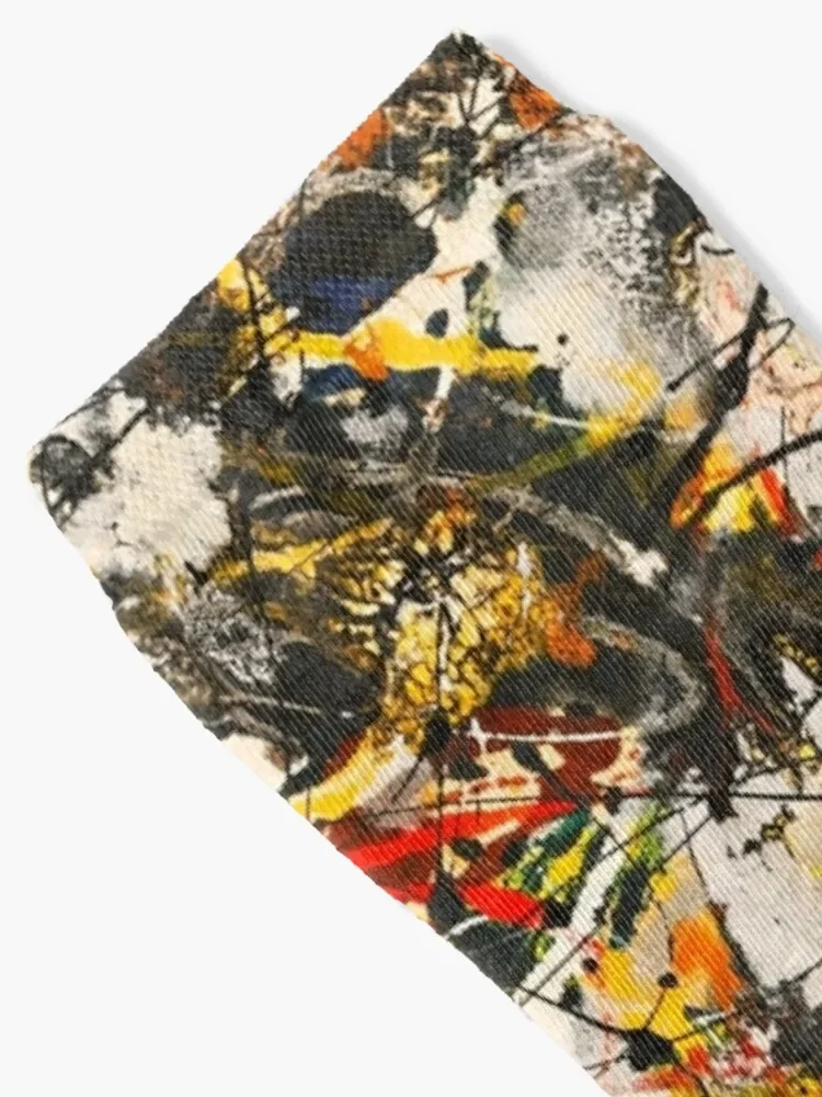 Jackson pollock art retro Socks with print happy Luxury Woman Socks Men's image 2
