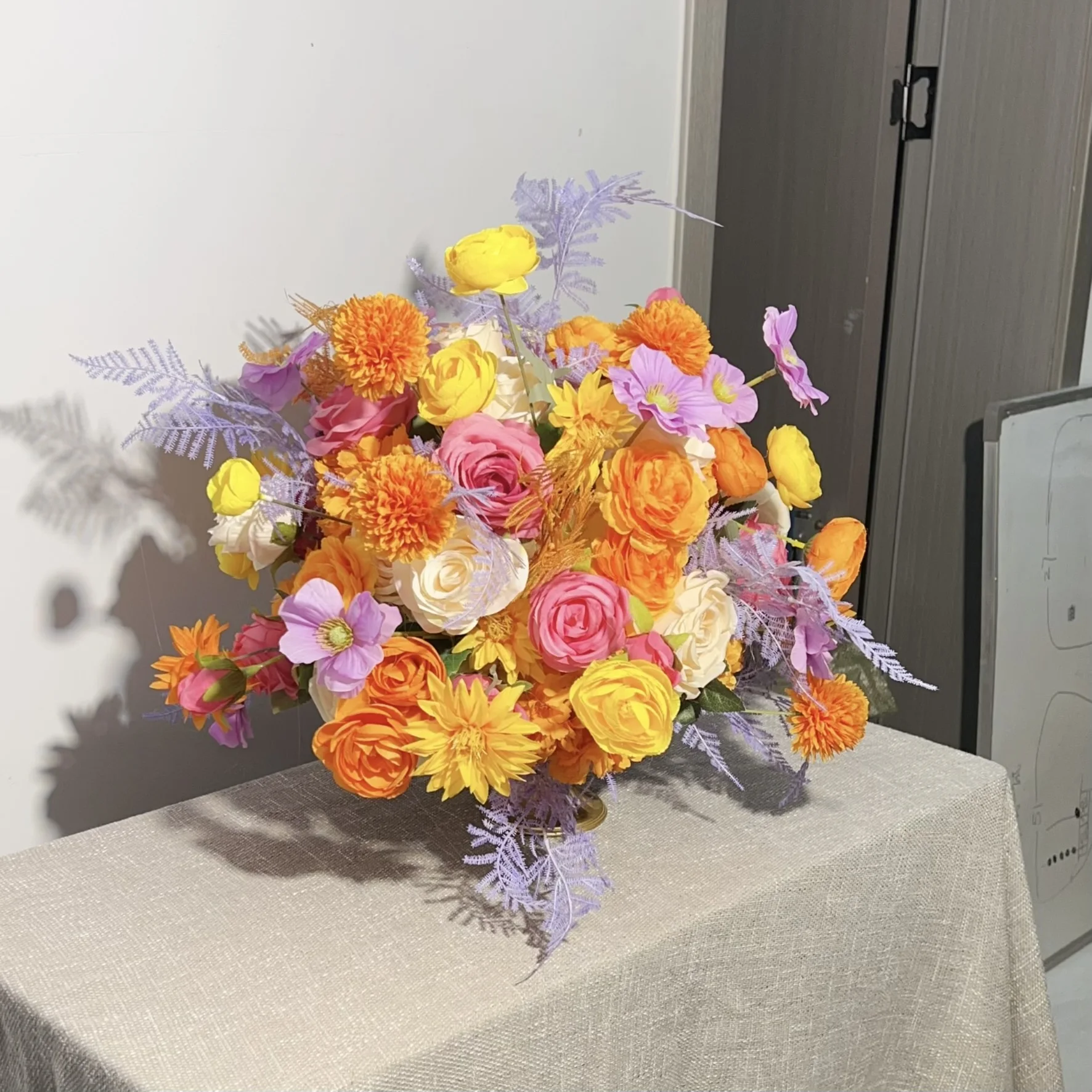 

Colorful Yellow Flower Ball Centerpieces Wedding Decoration Table Flower Centerpiece For Event Home Decor