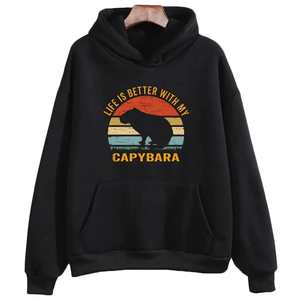 

Life is Better With My Capybara Print Hoodie Fashion Kids Sweatshirt Long Sleeve Cartoon Girl Pullover Casual Unisex Clothes