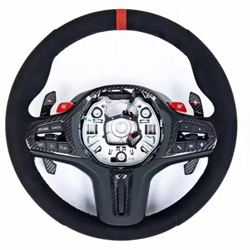 Car Steering Wheel Suede Carbon Fiber Leather For BMW G01 G02 M3 X6 G06 G80 M4 G82 G05 G11 G30 Steering Wheel Car Accessories