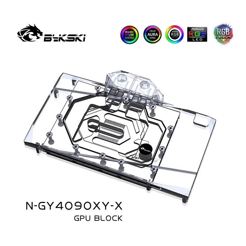 Водяной блок Bykski для графической карты GALAX GeForce RTX 4090 BOOMSTAR/медный охлаждающий радиатор RGB AURA/N-GY4090XY-X