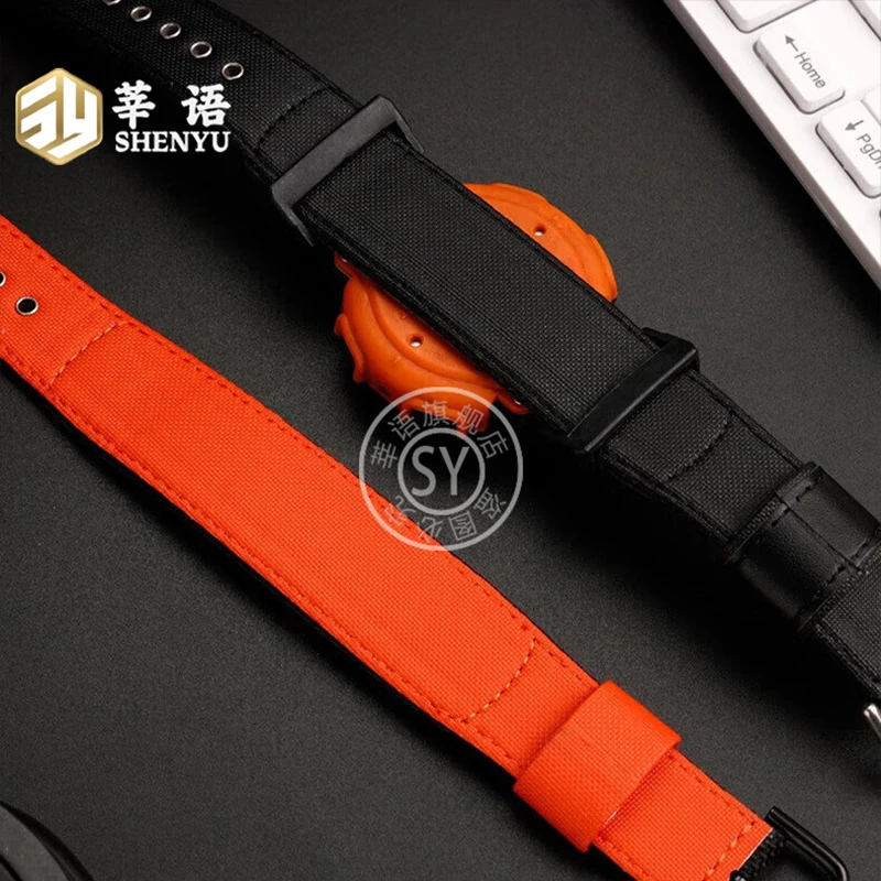 Shenyu несегментированный ремешок для Casio G-SHOCK/700 DW5600 PRW3100/6000/6100Y GA-100/250/510 нейлоновый Холщовый кожаный ремешок для часов
