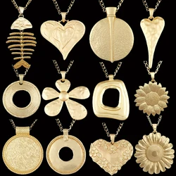 1 x Matt Gold Color Large Bohemia Heart/Flower/Round/Angel Shaped Pendants Fashion Necklace Jewelry Making Accessories