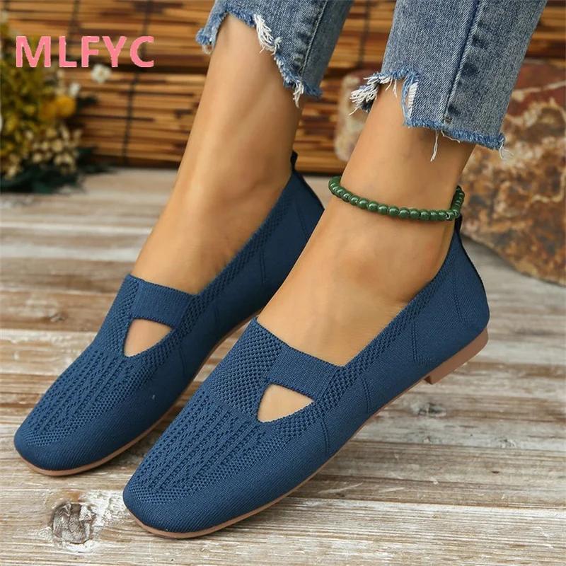 Summer Cloth Shoes ladies Hollow Breathable Soft Sole Anti slip Flat Shoes Casual Shoes women work shoes comfortable for work