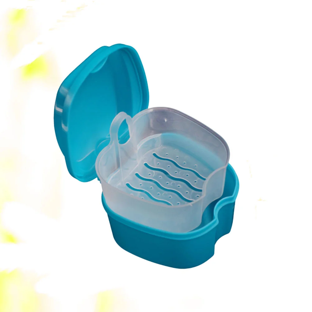 

Portable Artificial Tooth Storage Box Small Denture Box Storage Case for Home Travel ( Color) denture case