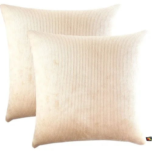 Oxy 2'li Velvet Fabric Silicone Filled Ribbed Pillow decorate Pillow