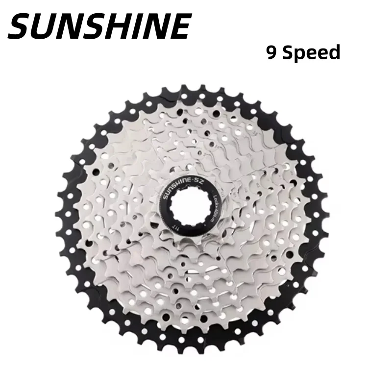 

SUNSHINE Cassette 9 Speed For MTB Road Bike Bicycle 25/28/32/36/40/42/46/50T Sprocket