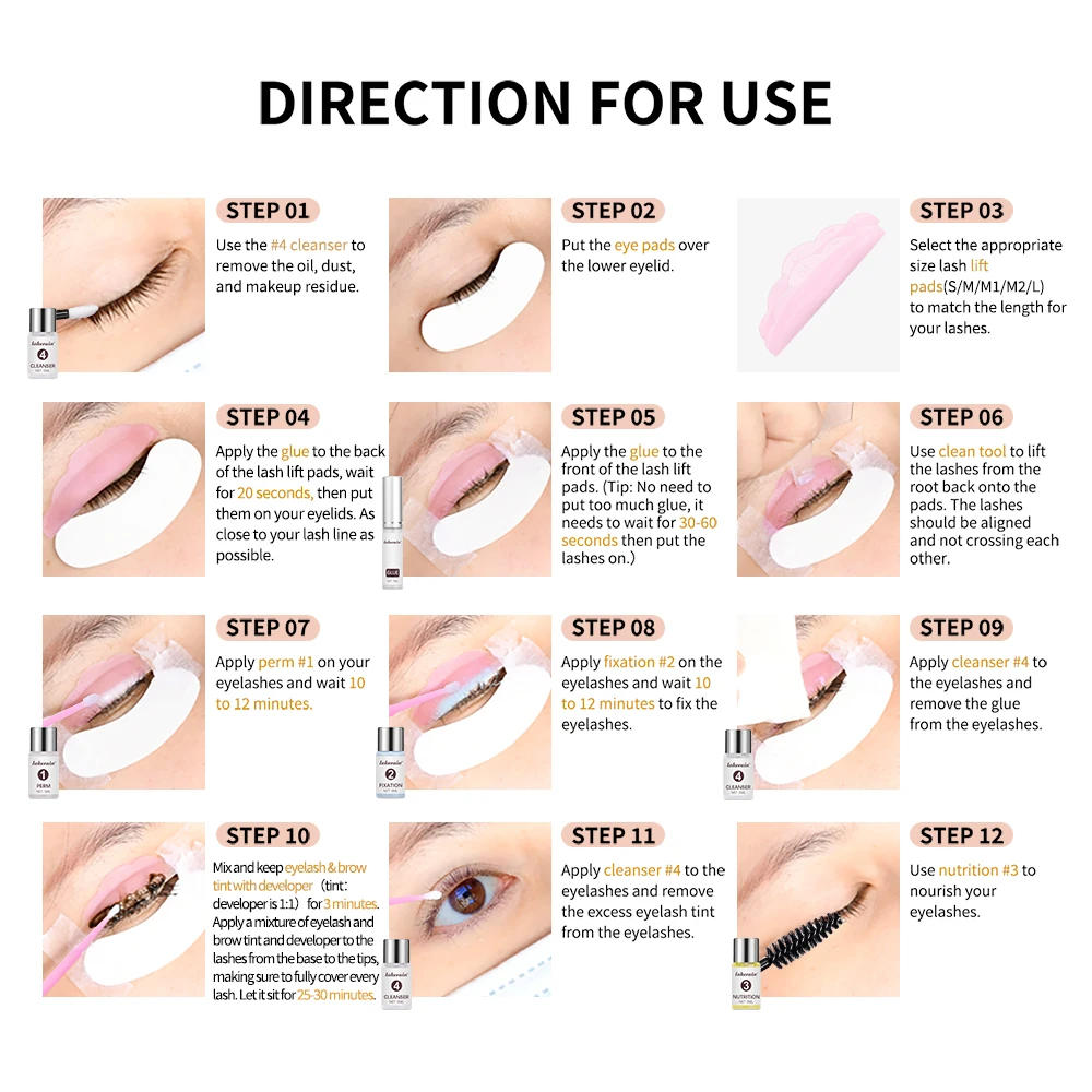 Kit de Lifting y Tinte de Pestañas, Laminación de Cejas Semipermanente de 2 Colores, Lifting de Pestañas Profesional, Permanente de Pestañas, Maquillaje de Cejas