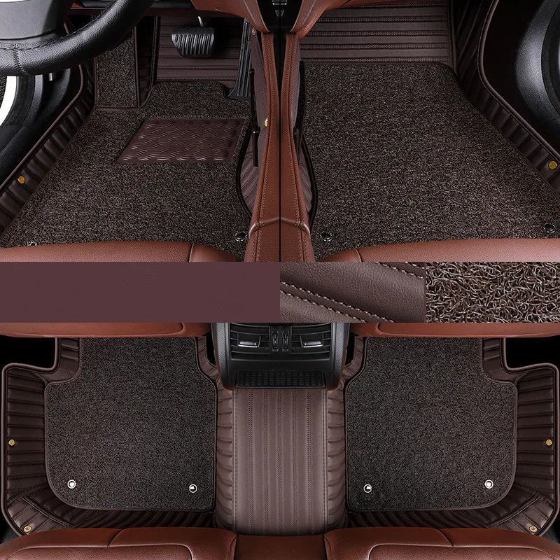 

Custom special car floor mats for Toyota Land Cruiser 200 5 seats 2021-2007 Top quality double layers carpets for LC200 2018