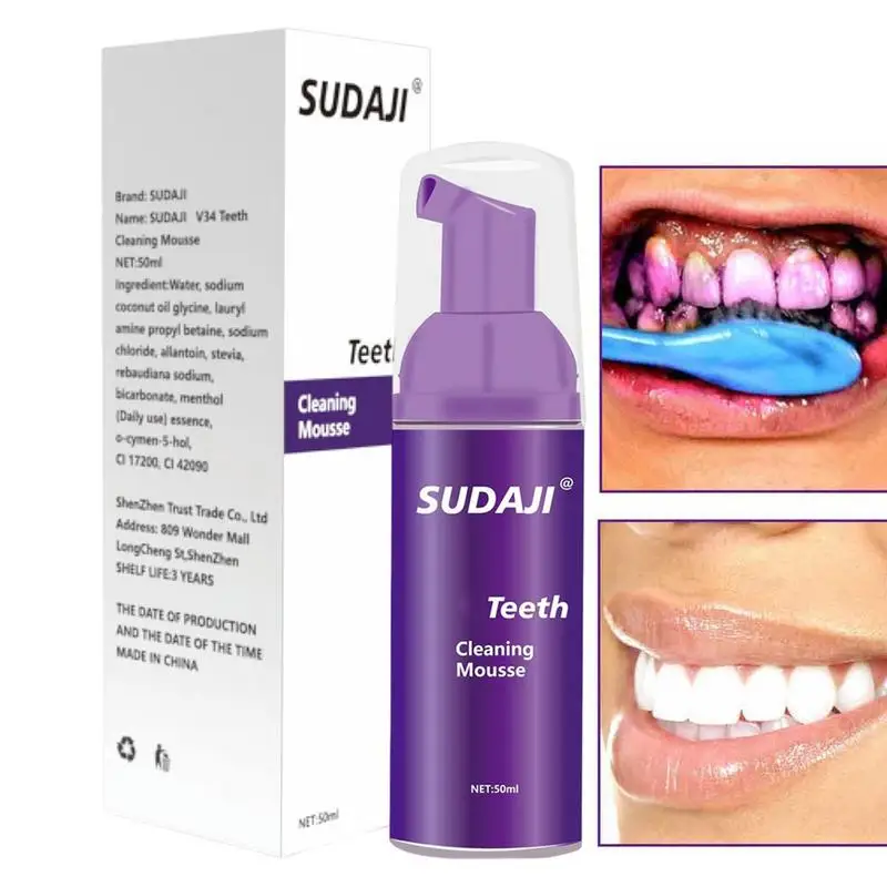 

Deep Cleaning Foam Toothpaste Stain Removal Mousse Toothpaste 50ml Intensive Teeth Cleansing Mousse Stain Removal 3D White