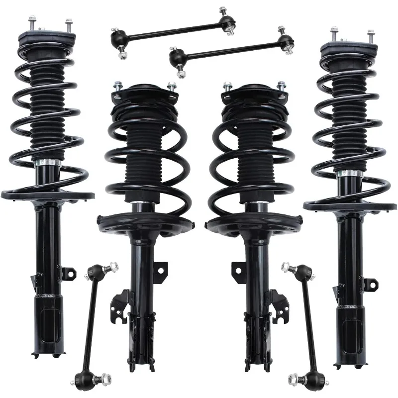 

Detroit Axle - 8pc Struts Sway Bars for 2007-2011 Camry Front Rear Complete 4 Struts w/Coil Spring 4 Sway Bar Links 2008