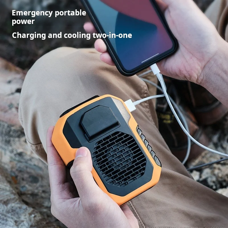 Outdoor Waist and Neck Fan with 6000mAh Battery and Power Bank Function – Essential for Sports with 3 Speed Settings