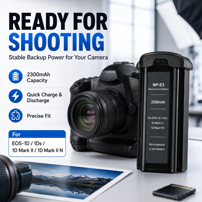 12v 2300mah NP-E3 Suitable for Canon EOS-1D 1Ds  Mark II 1D Mark II  N Long  Endurance  Stable  Digital  Battery