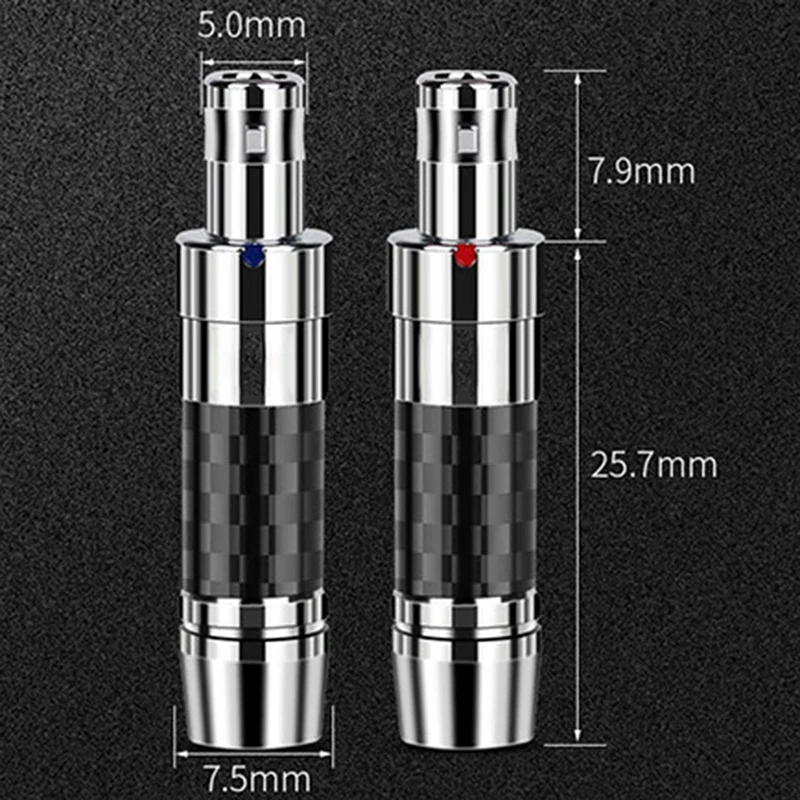 1 Pair Headphone Pins For HD800 HD820 D1000 Rhodium Plated Copper Carbon Fiber Audio Plug Connector Headset Adapter