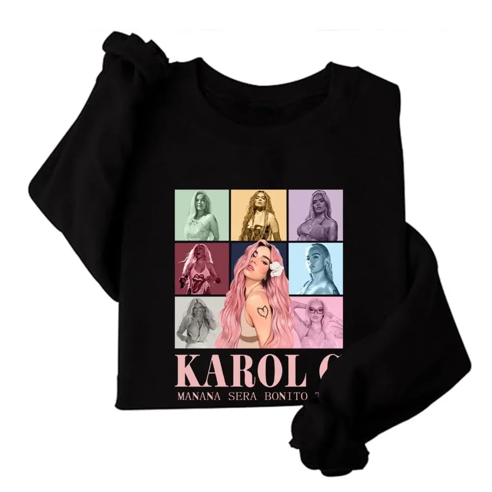 Karol G Bichota Season Hoodie Women\'s Sweatshirt Streetwear Pullover Girls Clothing Autumn Winter Hoodies Bichota Patterned Tops