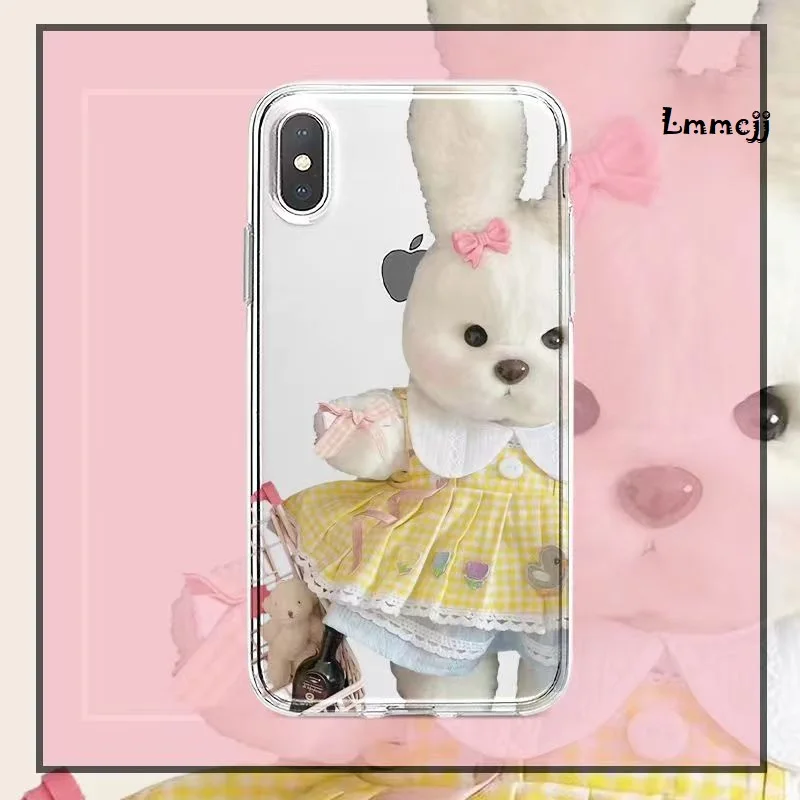 

Lmmcjj Cute Rabbit Phone Case For Samsung Galaxy S21 FE S22 S23 Ultra A13 A23 A33 A53 A73 A54 A14 Note 20 Silicone iPhone Cover