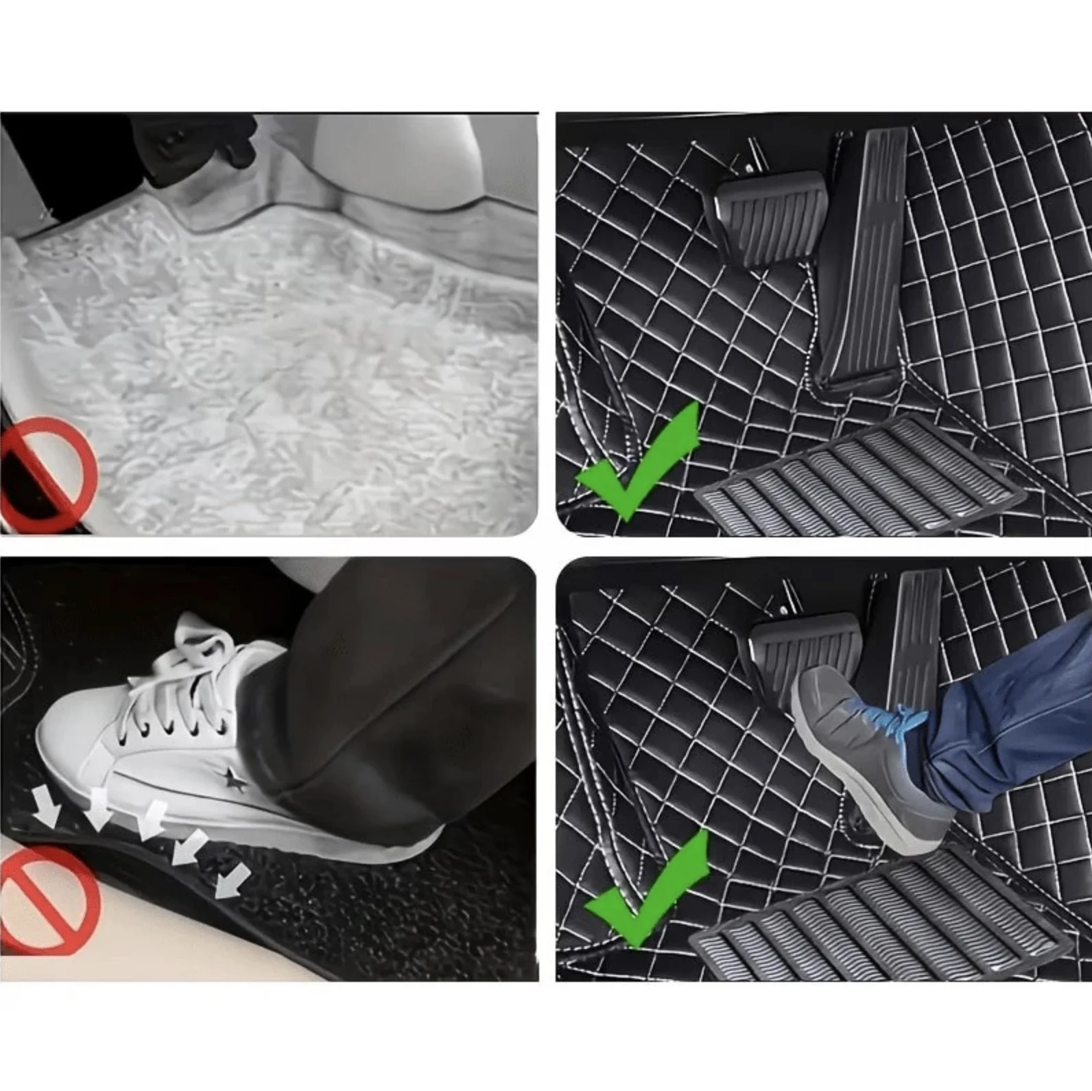 for gv80 2024 Precision-Fit 3D Full Coverage Diamond PU Leather Car Floor Mats, Anti-Slip Heavy Duty