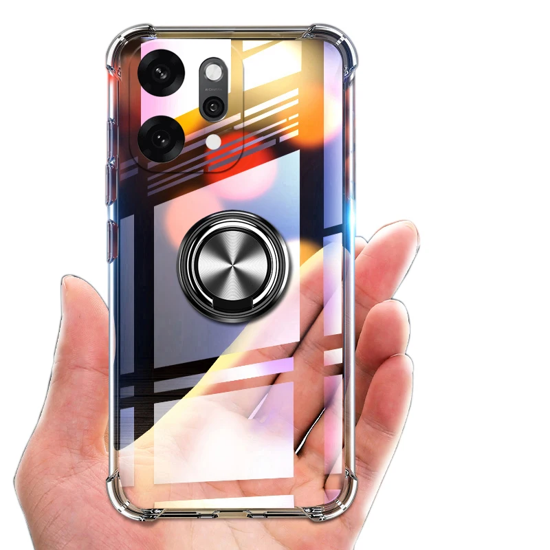 

For OPPO Reno 14 Pro 5G 14F Cover Finger Ring Clear Airbag Shockproof Soft Shell For OPPO Reno 14 Pro 14F 5G Transparent Case