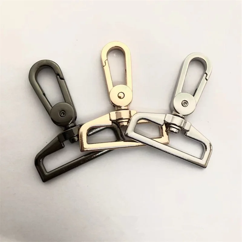 2pcs Metal 38mm D Ring Swivel Eye Snap Hook Trigger Clasps Clips for Leather Craft Bag Strap Belt Webbing Keychain Large Size