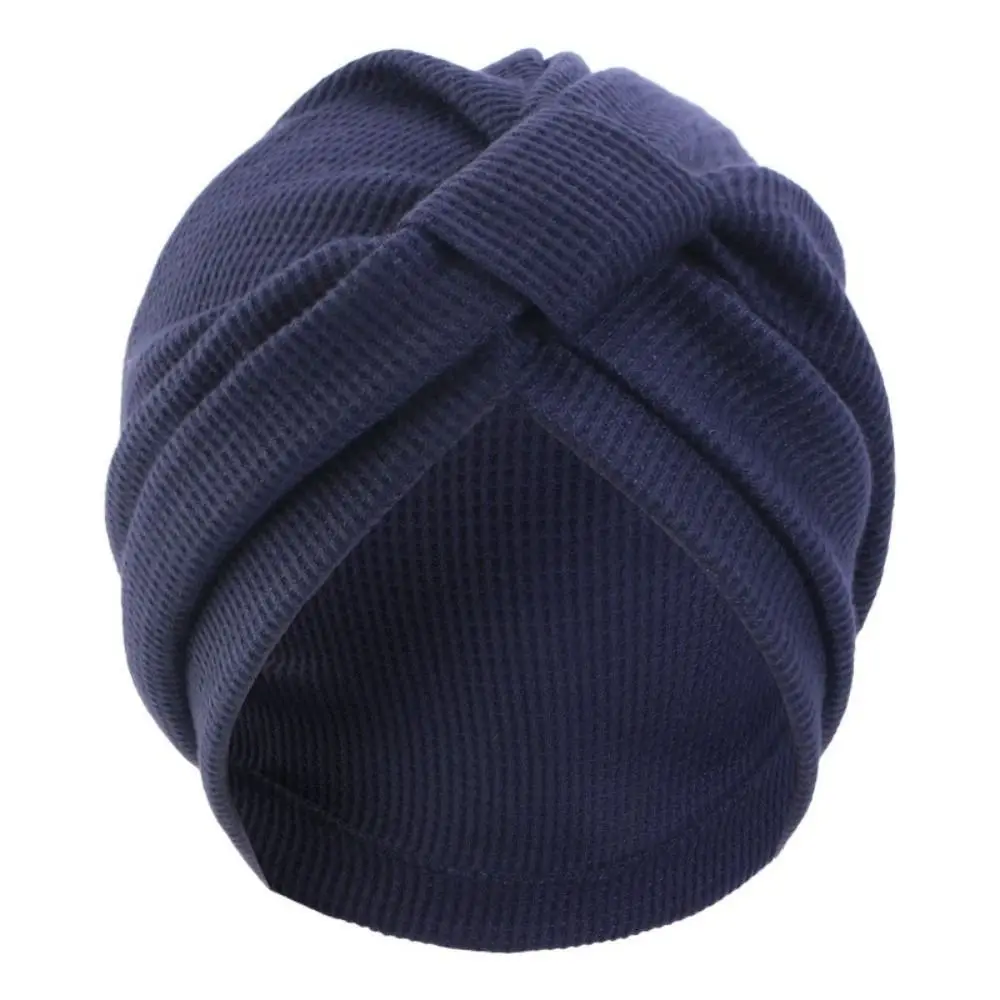 

Simple Cotton Headscarf Hat Breathable Waffle Square Headscarf Ethnic Pullover Hat Women