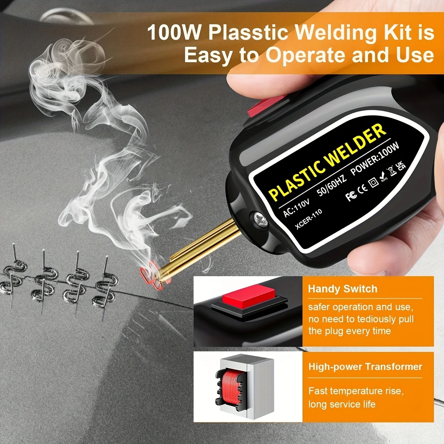 Hot Stapler Plastic Welding Machine Bumper Repair Kit For Plastic Repair Car Bumper Repair Welding Gun