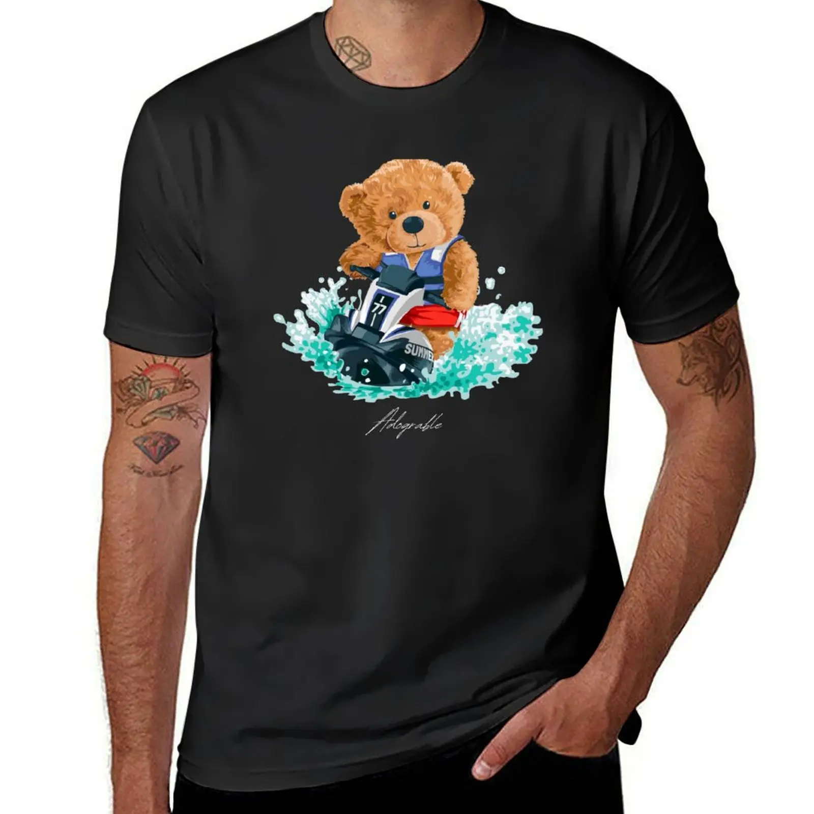 

Cute Bear jetskiiing - Adograble Jetski T-Shirt blacks summer top sublime vintage clothes sweat shirts, men