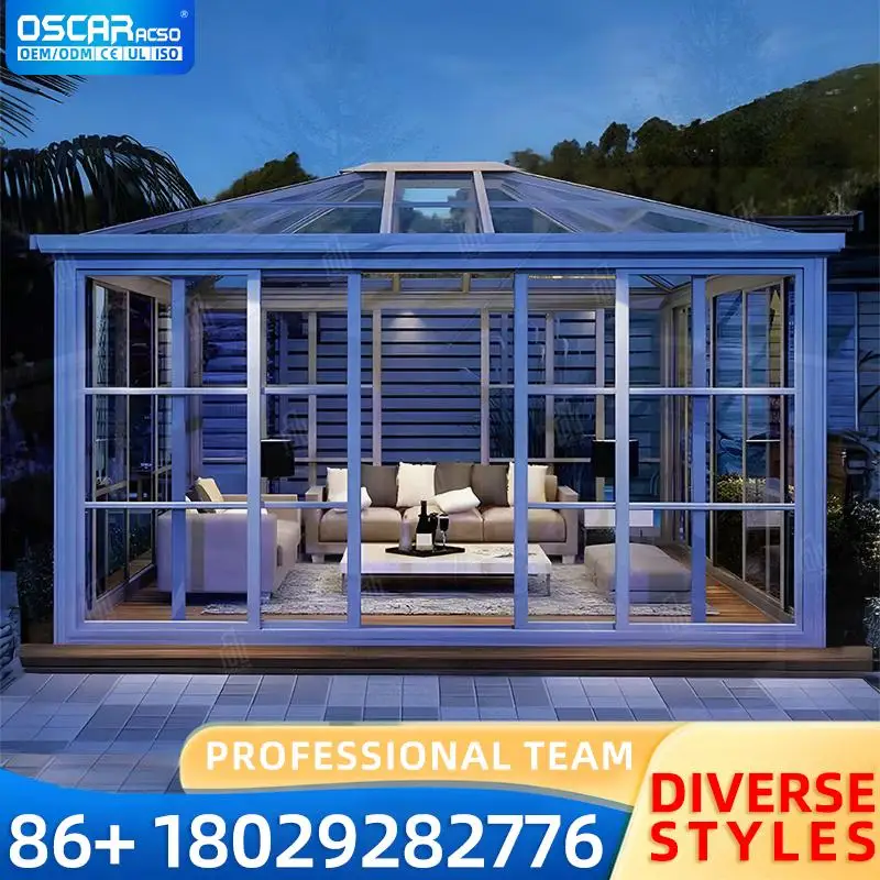 10 Years Warranty Bespoke Glass Tiled Conservatory Sunroom Kit Aluminium Outdoo…