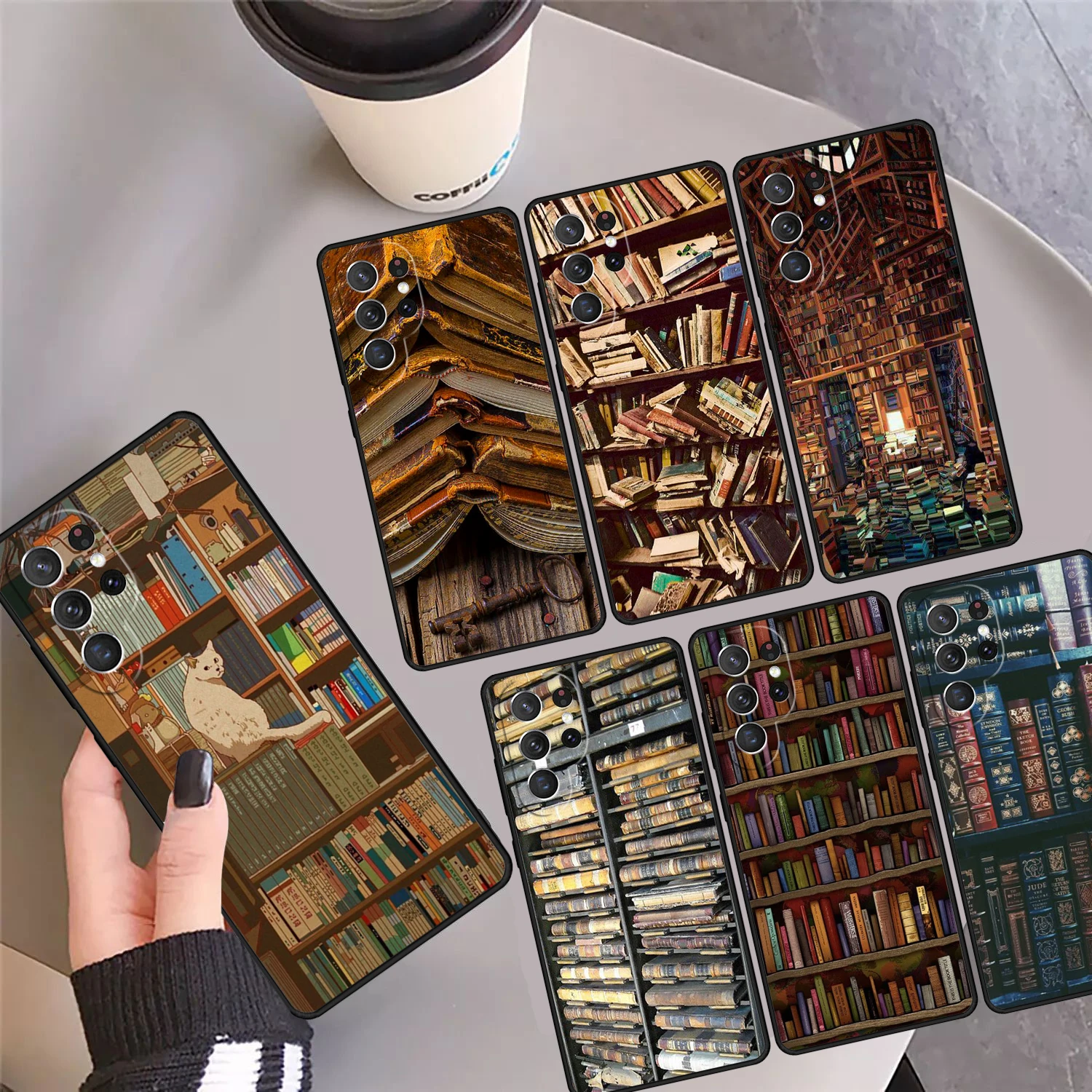 

Чехол для телефона с книжной полкой для чтения книг для Samsung Galaxy S24 S25 Ultra S23 S22 Plus S21 FE S20 Note 10 20 Pro