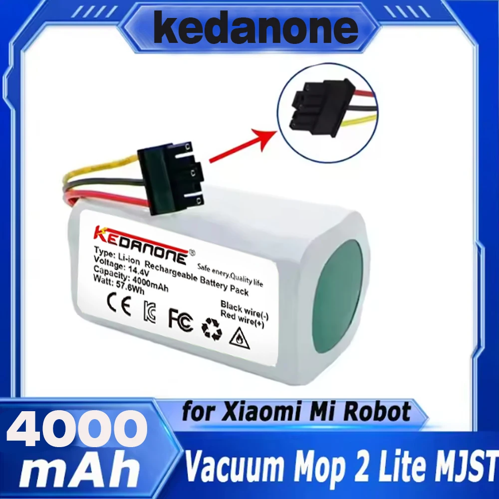 

14.4V 4000mAh Rechargeable Li-ion Battery Pack for Xiaomi Mijia Mi Robot Vacuum Mop 2 Lite Sweeper Vacuum MJSTL Wholesale