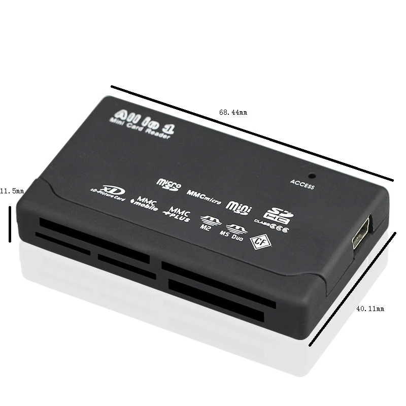 All In One Card Reader USB 2.0 SD Card Reader Adapter Support TF CF SD Mini SD SDHC MMC MS XD