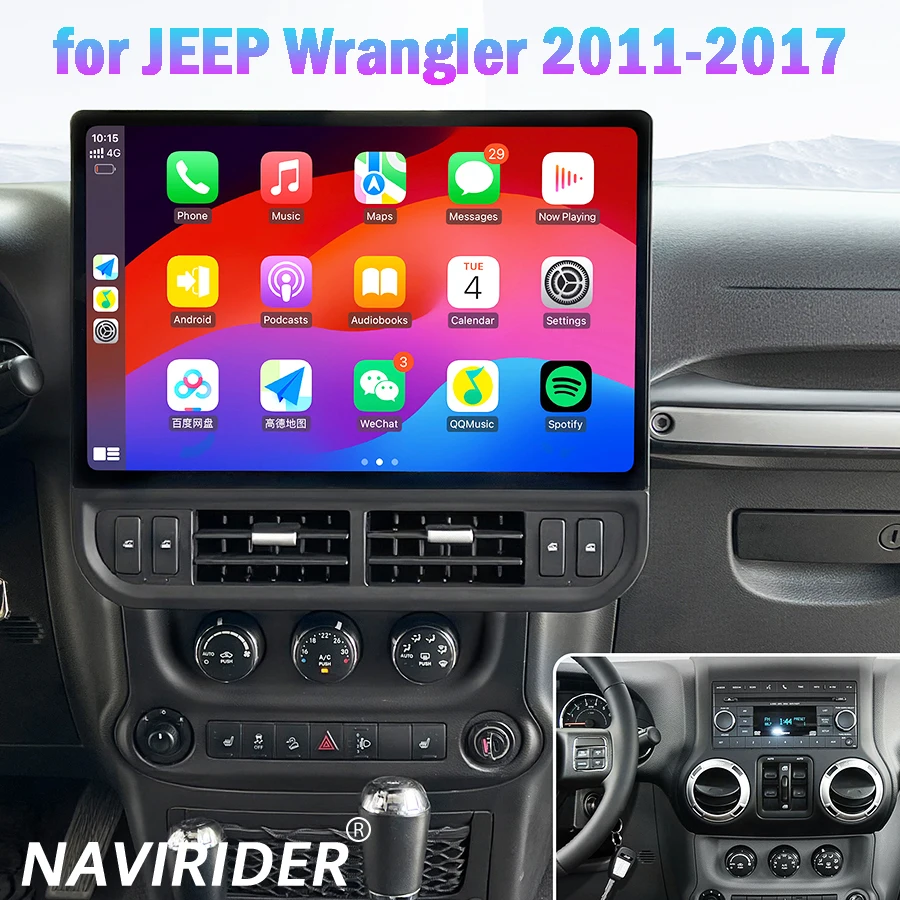 

16.8" For Jeep Wrangler 2011-2017 Android Touch Screen Multimedia Video Player Carplay Car Radio Stereo GPS Navigation Head Unit