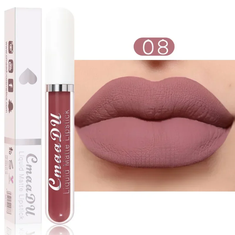 18 Colors Nude Lip Gloss Waterproof Matte Liquid Lipstick Long Lasting Non Sticky Cup Sexy Velvet Lip Tint Makeup Cosmetics