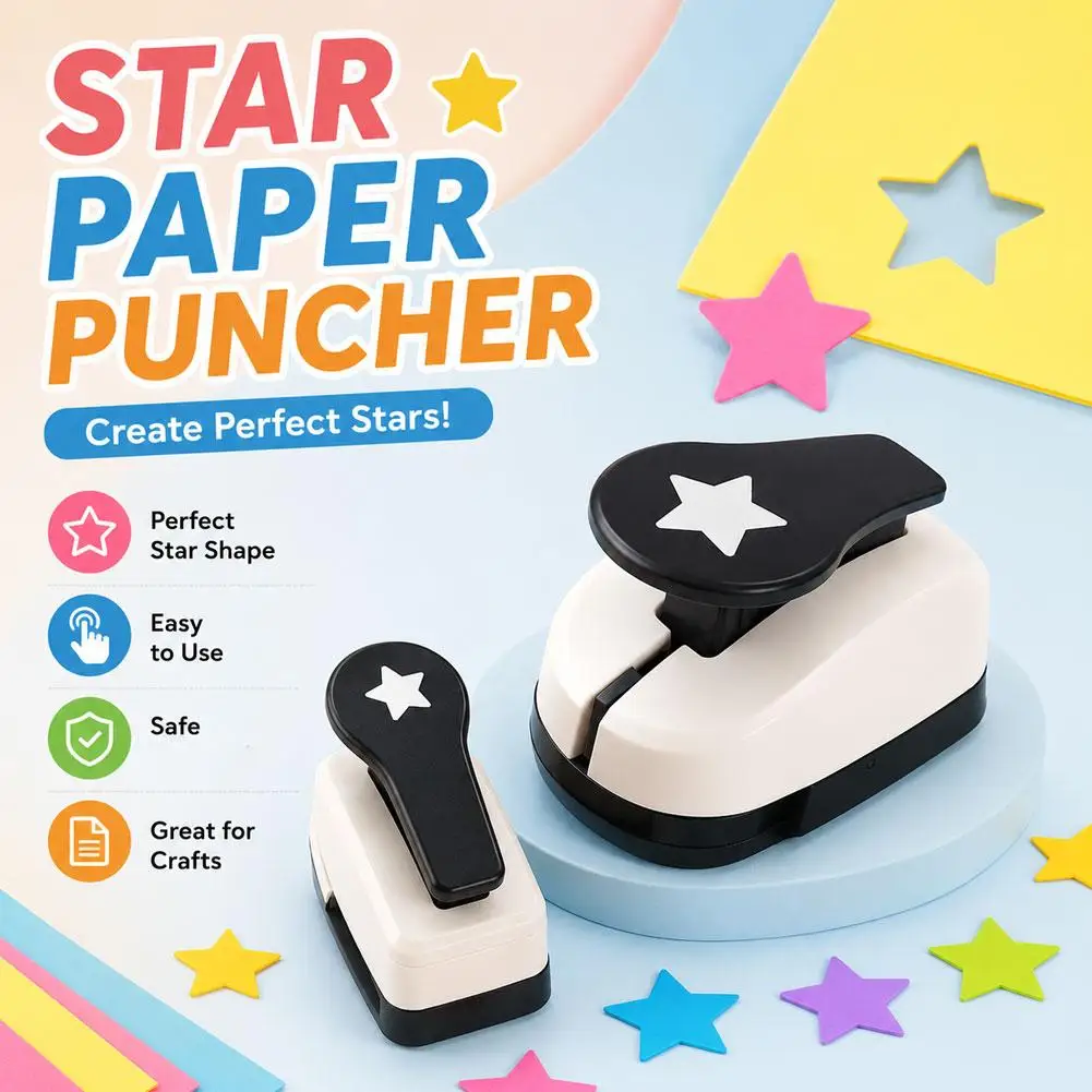 Kids DIY Craft Star Hole Punch Scrapbook Paper Puncher Paper Cutter 9-16mm Punch Scrapbooking Punches Embossing Cutter Puncher
