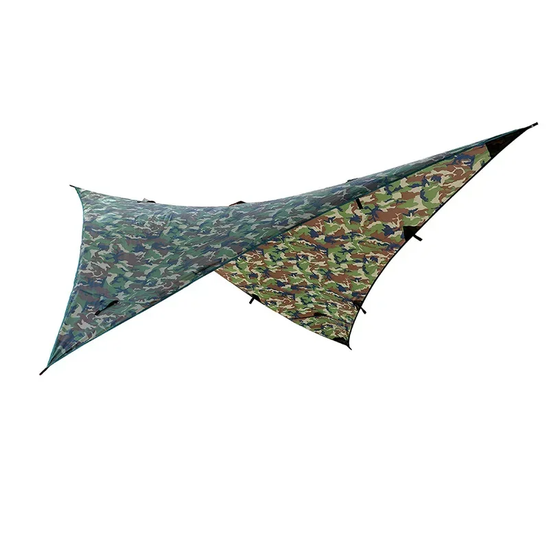 Wholesale Outdoor Multi-Functional Camouflage Awning Canopy Sunscreen Tent Camp Tarp Camouflage Triangle Hammock Sunscreen Pergo