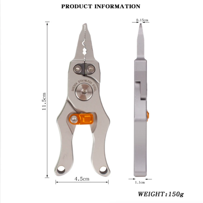 Titanium Alloy Fish Control Pliers Labor-Saving Fish Nose Pliers Convenient Multifunctional Portable Lightweight for Fished Gear