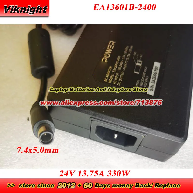 Genuine EA13601B-2400 AC Adapter For EDAC 24V 13.75A 330W Power Supply with 7.4x5.0mm tip Charger