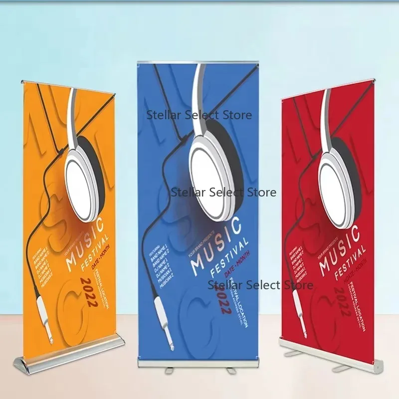 Retractable Cheap  Wide Base Roll up Banner Stand Floor Display  85*200 Poster Stand Roll up Banner