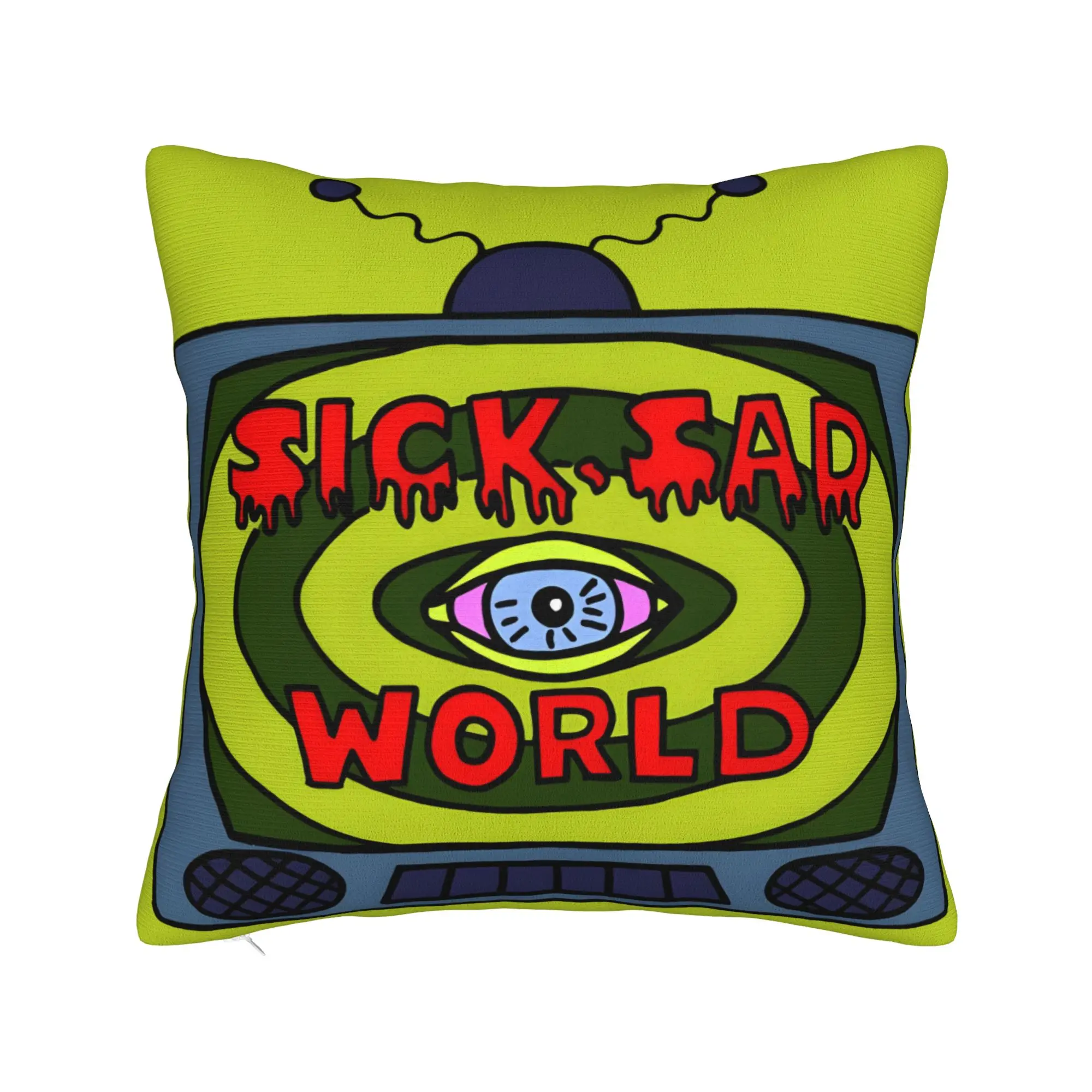 Darias Sick Sad World Square Pillow Covers Polyester Room  Cushion Cover Cool Decorative Pillow Cover 45*45