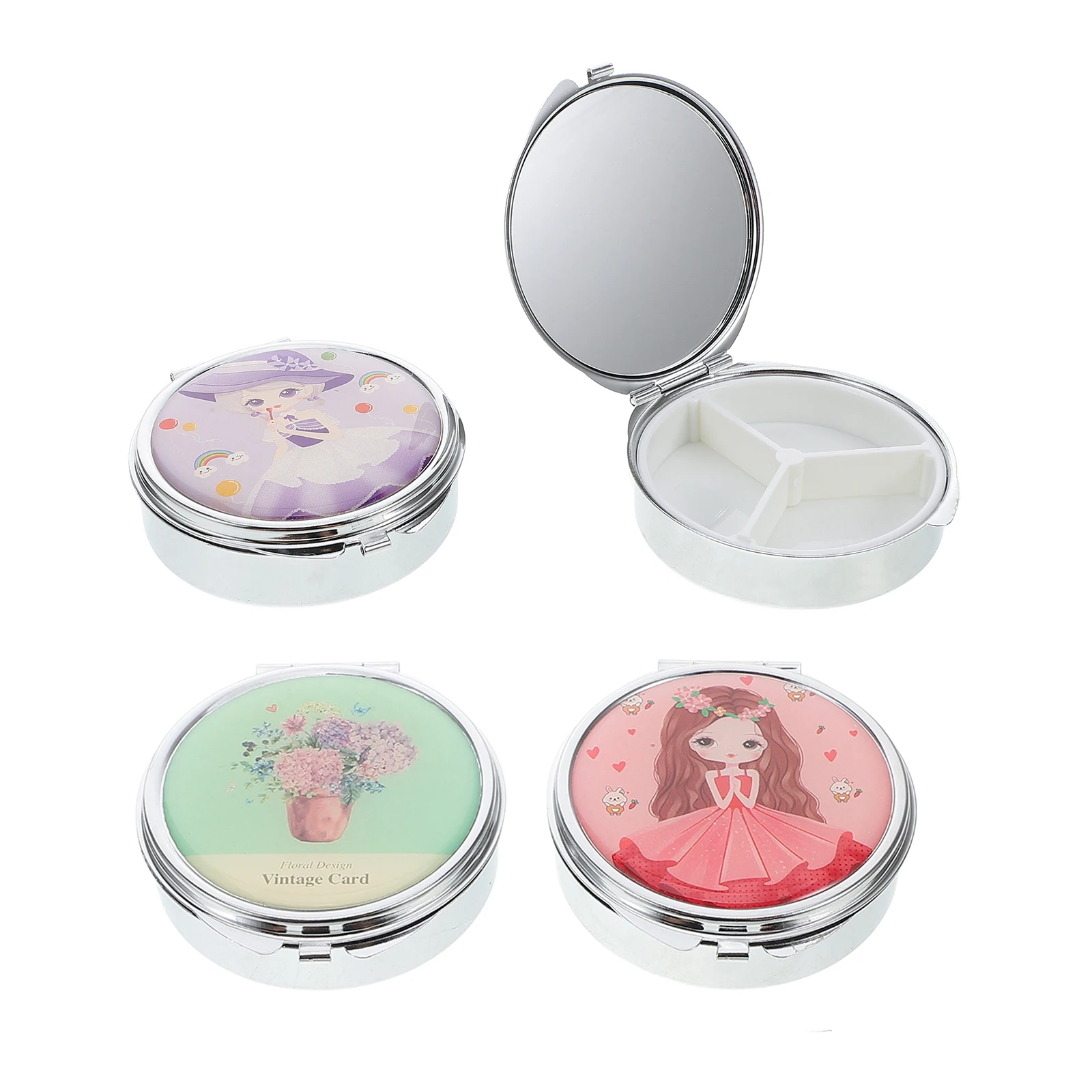 

2 шт. мини-органайзеры для таблеток, портативные аптечки, круглые держатели для ювелирных изделий, прочные контейнеры для хранения, предметы первой необходимости для путешествий